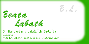 beata labath business card